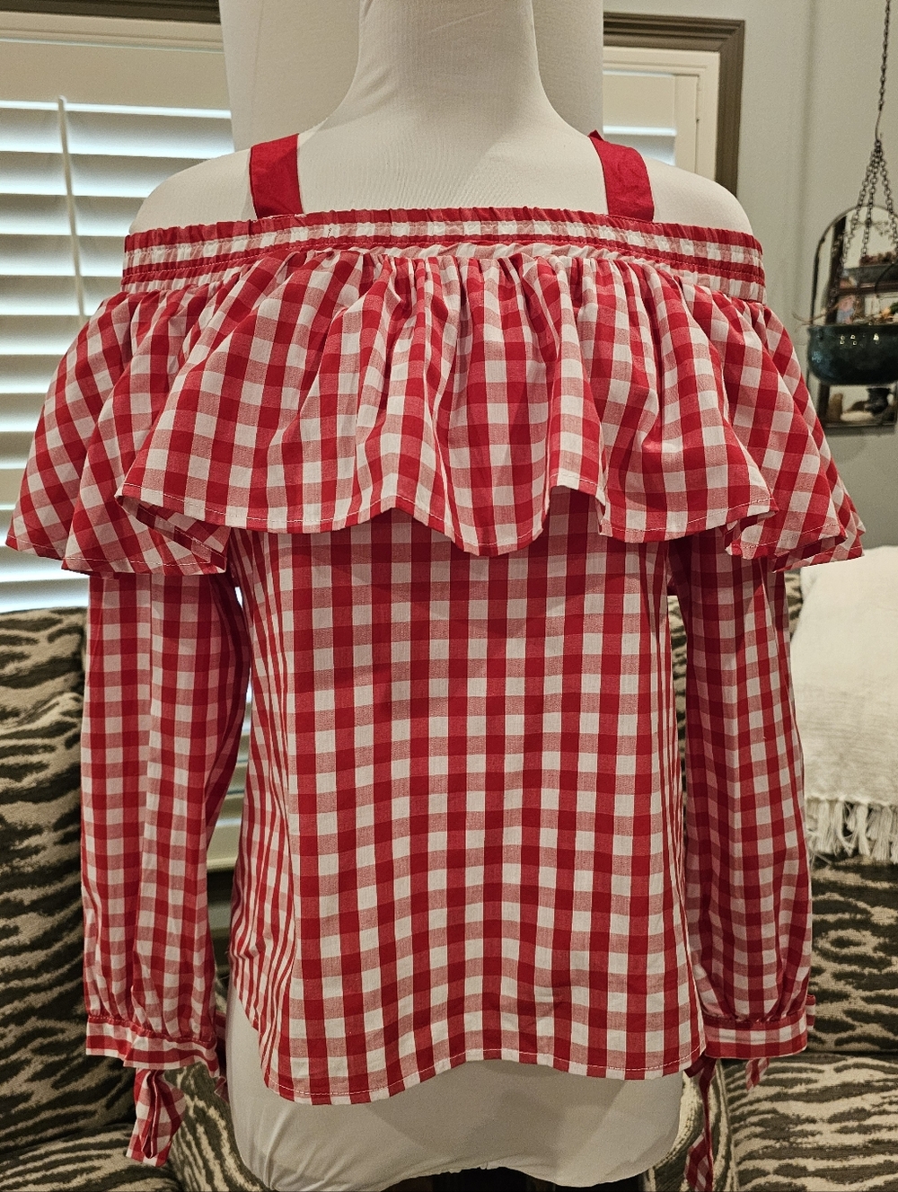 NWT Rampage Cotton Red/White Check Top Medium